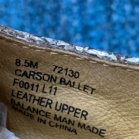 Frye Carson Ballet Flats Crackled Distressed Leather Metallic - Picture 7 of 7